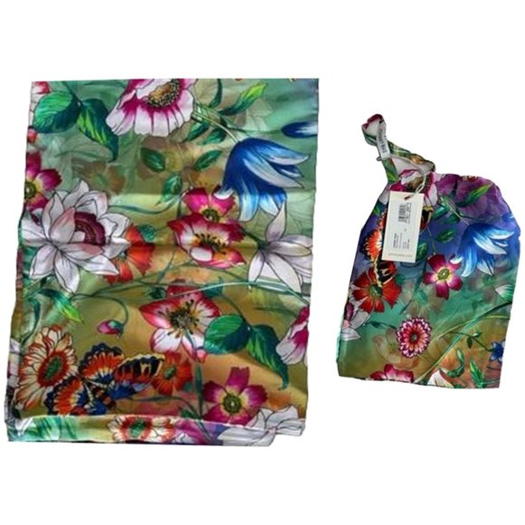 Johnny Was Decklyn Pillowcase Silk Butterfly Home Zip Floral Green Blue 1 Pcs NW - Picture 5 of 7